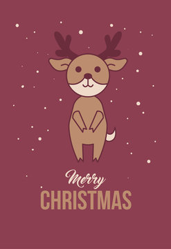 Reindeer - Merry Christmas - Christmas Card