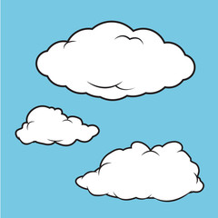 Cartoon vector illustration of a puffy clouds collection