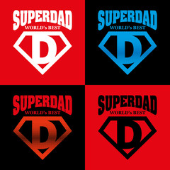 Super Dad hero Logo Supehero Letters