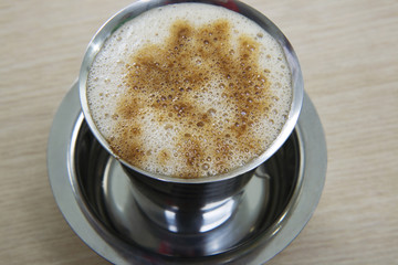 Filter coffee served in a tumbler 