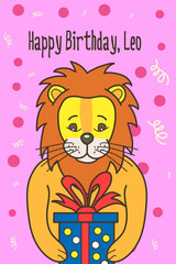 Vector cartoon birthday card