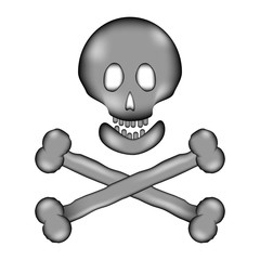 Skull and bones danger sign sign icon.