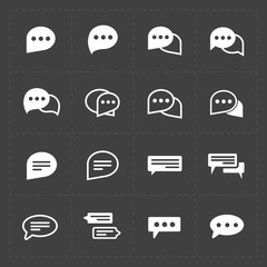 New Speech bubble icons on black background. Vector illustration