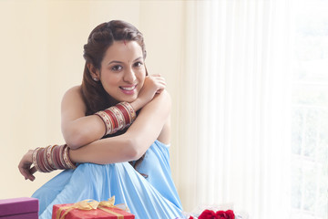 Obraz premium Portrait of a woman smiling