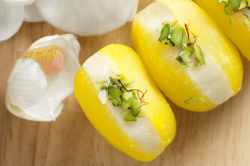 Close-up of bengali sweets