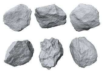 Obraz premium rocks set isolated on white background.