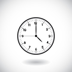 Clock icon on a white background. Vector illustration