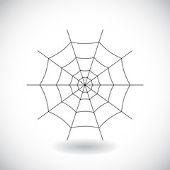 Fototapeta premium Glowing spider web on a white background. Vector illustration
