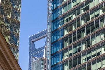 Fototapeta premium detail shot of modern architecture facade,business concepts,in city of China.