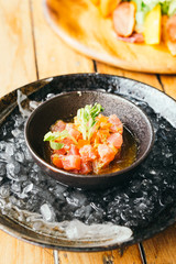 Raw and fresh tuna tartare