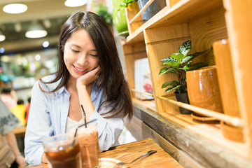 Woman in coffee shop