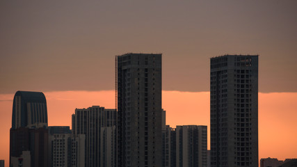 Fototapeta premium Buildings at sunset