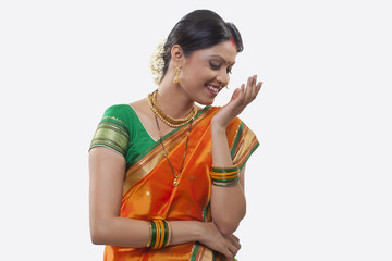 Maharashtrian woman smiling