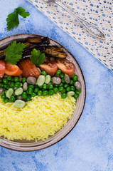 Yellow rice with vegetables