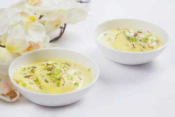 Ras malai in a bowl