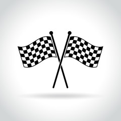 checkered flags icon on white background