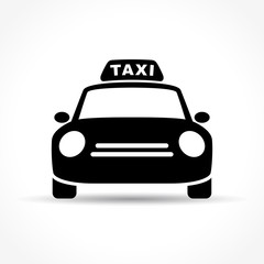 taxi icon on white background - obrazy, fototapety, plakaty