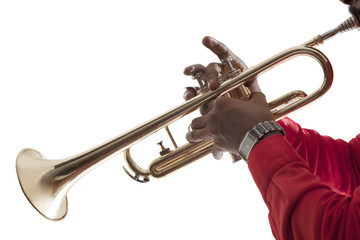Close-up of hands playing a trumpet © IndiaPix