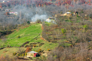 Village on mountains slope