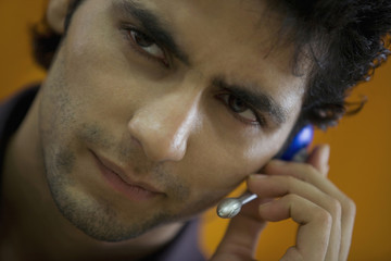 Man speaking on microphone 
