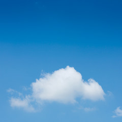 one cloud on clear blue sky
