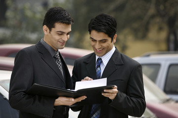 Executives in a discussion 