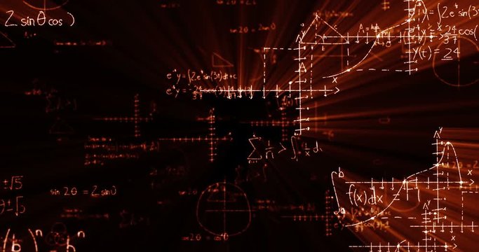 Math formulas on blackboard