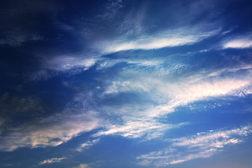 White clouds in the blue sky