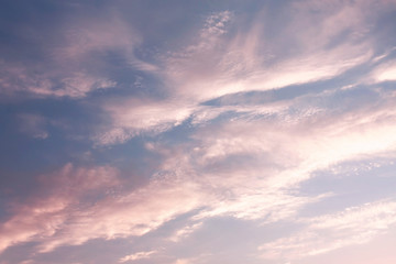 Pink clouds in the sky