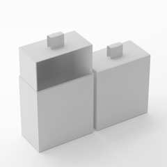Elegant Sliding Box Mock-Up Template On Isolated White Background, 3D Illustration