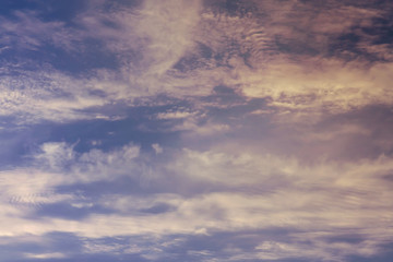 Pink, purple and orange clouds in the sky