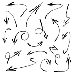 set of doodle arrows