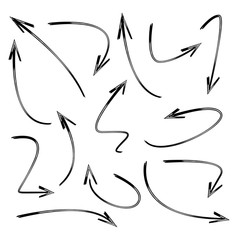 set of doodle arrows