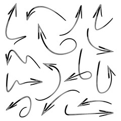 set of doodle arrows