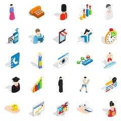 New worker icons set, isometric style