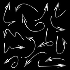 Fototapeta premium scribble arrows on black background