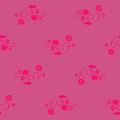 Fototapeta na wymiar pink floral background. vector seamless pattern