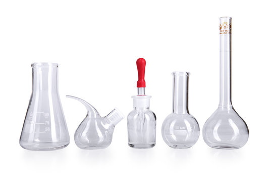 laboratory glass flasks for science