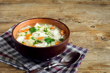 Chicken soup with noodles