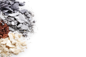 Makeup eyeshadows isolated on a white background