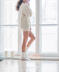 woman near window