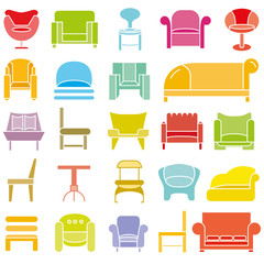 sofa and chair icons