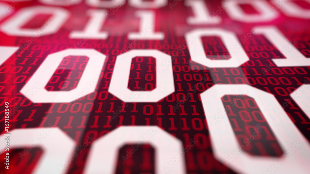 Poster closeup of binary code.