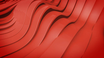 Abstract 3D Wavy band surface.