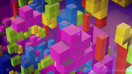 Multicolored falling blocks