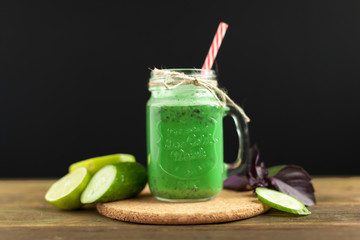 Fresh green smoothy drink