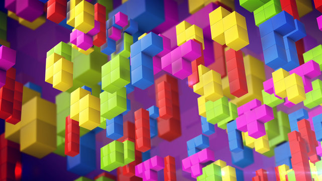 3d Cubes From Tetris Game.