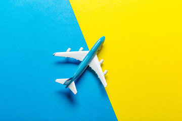 Miniature airplane travel theme