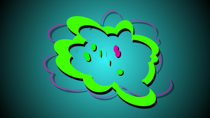 Colourful comic book style explosion design.