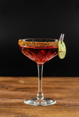 summer cocktail on a wooden table